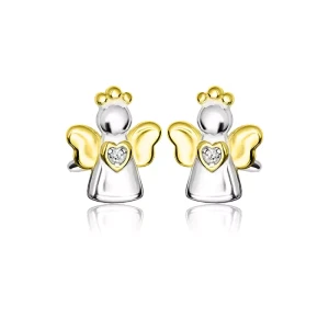 Kolczyki srebrne dla dziewczynki Aniołki/ Prezent na Komunię