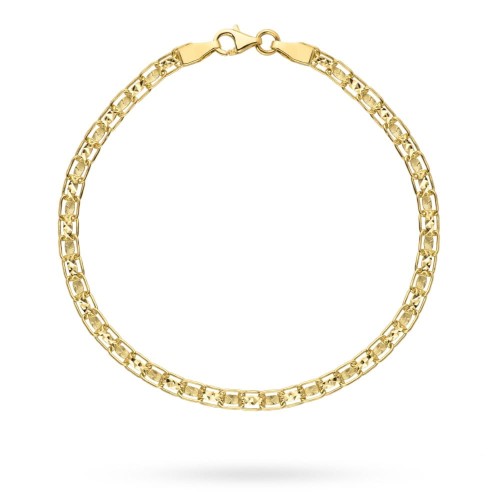 Bransoletka złota z kolekcji "PIATTO" zdobiona diamentowaniem