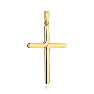 Krzyżyk złoty gładki zaokrąglony