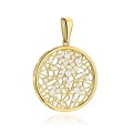 Zawieszka złota ażurowe kółko z cyrkoniami