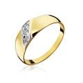 Pierścionek złoty zdobiony cyrkoniami