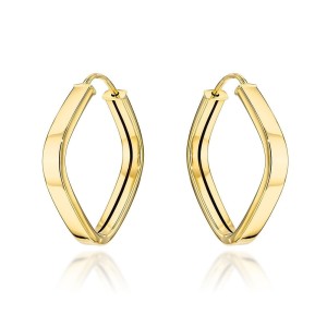 Kolczyki złote zaokrąglone romby geometryczne próba 585