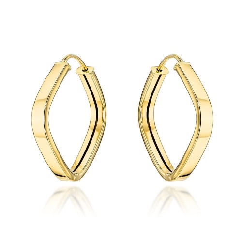 Kolczyki złote zaokrąglone romby geometryczne próba 585