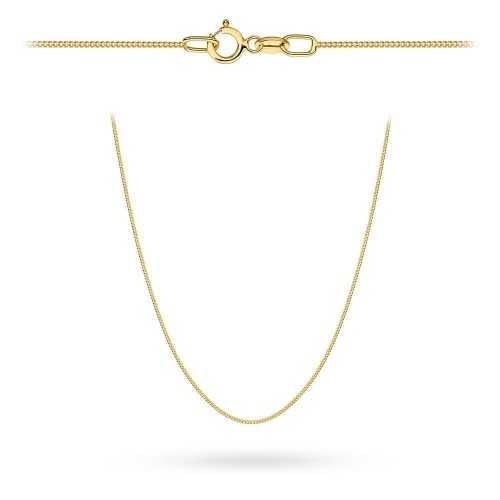Łańcuszek złoty pr. 585 - splot pancerka gładka 42 cm super lekki