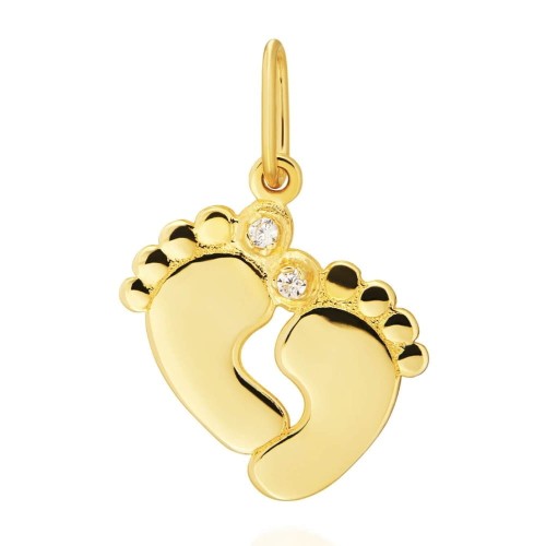 Zawieszka złota stópki z cyrkoniami