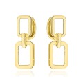 Kolczyki złote wiszące prostokąty na kreolu próba 585