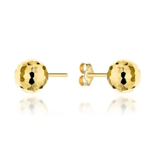 Kolczyki złote kulki party 8 mm pr. 585 diamentowane