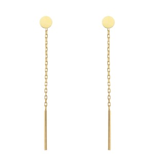 Kolczyki przewlekane złote małe pełne kółko