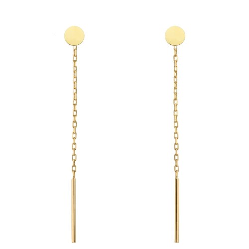 Kolczyki przewlekane złote małe pełne kółko