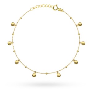 Bransoletka złota gładkie wiszące kulki