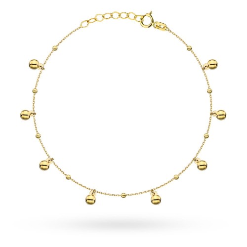 Bransoletka złota gładkie wiszące kulki