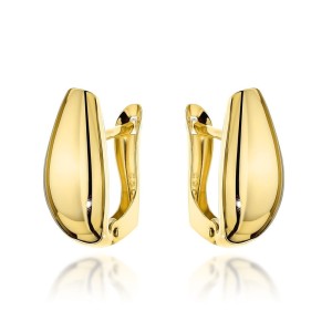 Kolczyki złote podłużne łezki na angielskim zapięciu