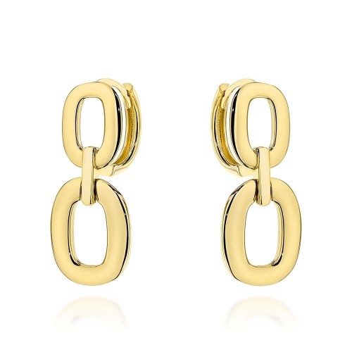 Kolczyki złote wiszące owale na kreolu próba 585