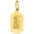 Medalik złoty Matka Boska Częstochowska z promieniami