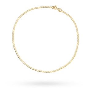 Bransoletka złota na nogę splot pancerka gładka próba 585