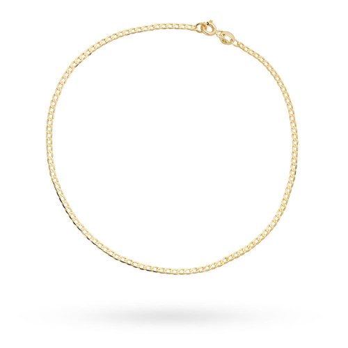 Bransoletka złota na nogę splot pancerka gładka próba 585