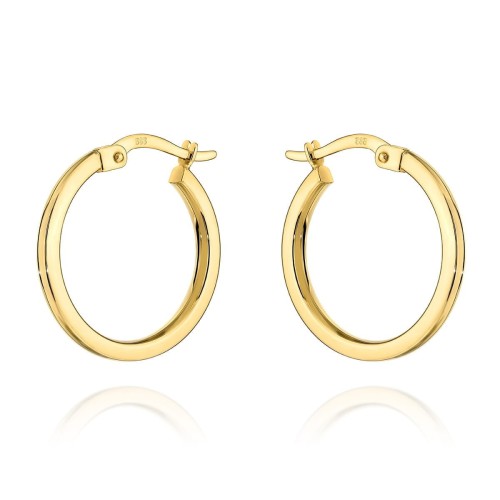 Kolczyki koła gładkie ze ściętym bokiem na angielskim zapięciu