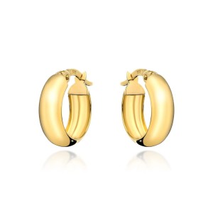 Kolczyki szerokie złote koła małe na angielskim zapięciu