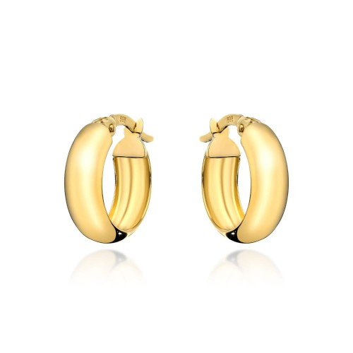 Kolczyki szerokie złote koła małe na angielskim zapięciu