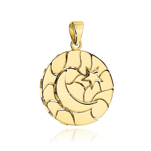 Zawieszka złota ruchoma księżyc i gwiazdka