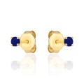 Kolczyki złote centralna niebieska cyrkonia