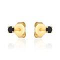 Kolczyki złote centralna czarna cyrkonia