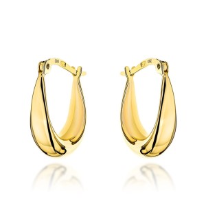 Kolczyki złote gładkie klasyczne łezki na angielskim zapięciu