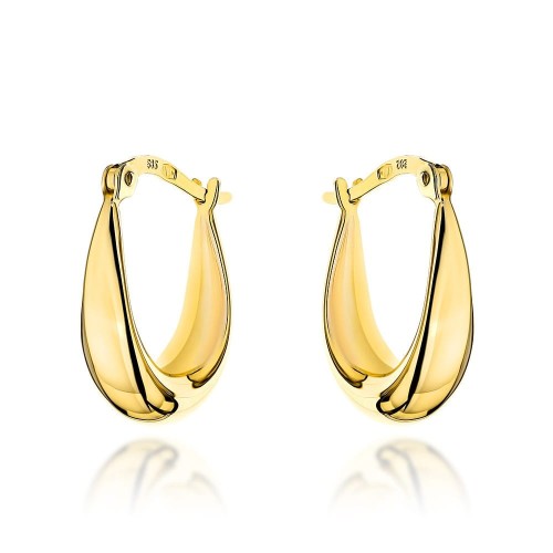 Kolczyki złote gładkie klasyczne łezki na angielskim zapięciu