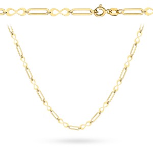 Naszyjnik złoty ogniwa ze znakiem nieskończoności