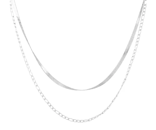 Naszyjnik podwójny stal szlachetna żmijka choker