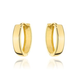 Kolczyki złote kółka gładkie owalne na angielskim zapięciu próba 585