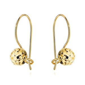 Kolczyki złote diamentowane kulki na biglu super lekkie