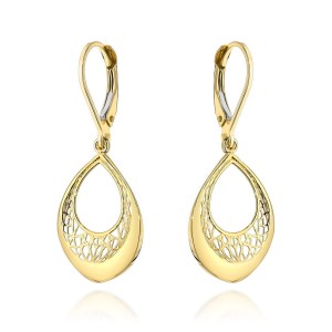 Kolczyki złote ażurowe łezki