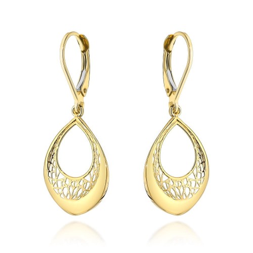 Kolczyki złote ażurowe łezki