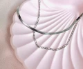 Naszyjnik podwójny stal szlachetna żmijka choker
