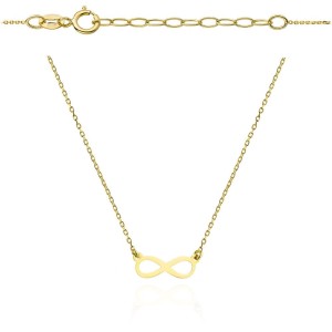 Naszyjnik złoty znak nieskończoności super lekki próba 585 celebrytka