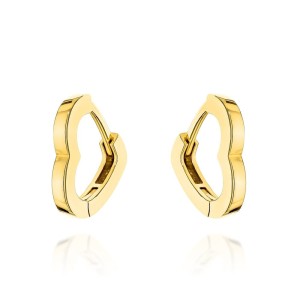 Kolczyki złote kontur serca serduszka geometryczne próba 585