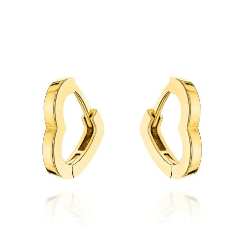 Kolczyki złote kontur serca serduszka geometryczne próba 585