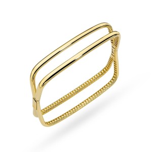 Bransoletka złota sztywna z kolekcji "BONO ROSSO" – prostokątna