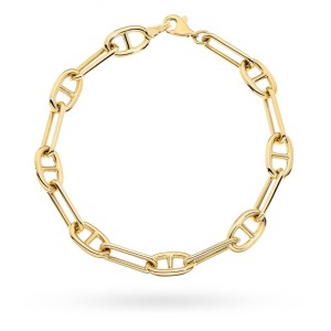 Bransoletka złota z długimi ogniwami i owalnymi elementami próba 585