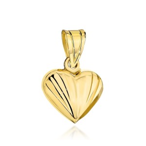 Zawieszka złota serce zdobione żłobieniem próba 585