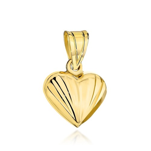 Zawieszka złota serce zdobione żłobieniem próba 585