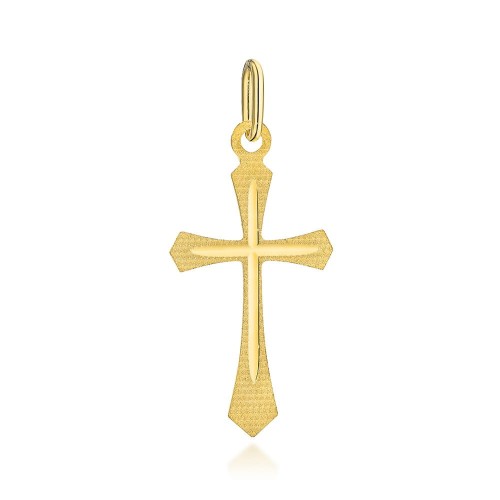 Krzyżyk złoty zdobiony ze żłobieniem próba 585/ Chrzest, Komunia