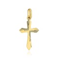 Krzyżyk złoty jednostronnie diamentowany próba 585 / Chrzest, Komunia