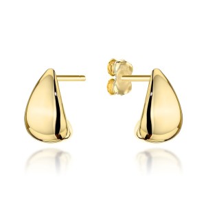 Kolczyki złote gładkie trójkąty na sztyfcie próba 585