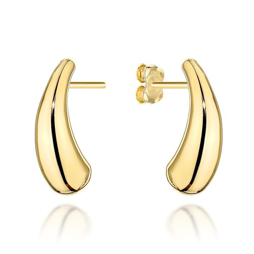 Kolczyki złote wydłużone krople na sztyfcie 585