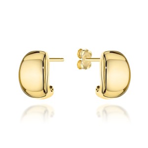 Kolczyki złote gładkie zaokrąglone na sztyfcie próba 585 