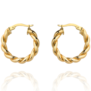 Kolczyki koła plecione duże angielskie zapięcie próba 585