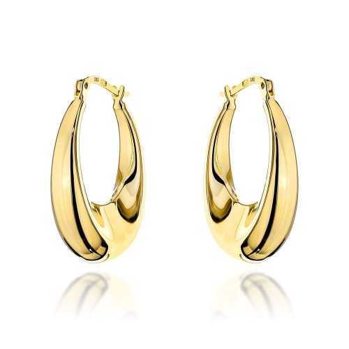 Kolczyki złote klasyczne owale próba 585 angielskie zapięcie