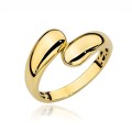 Pierścionek złoty połączone łezki próba 585 gładki polerowany